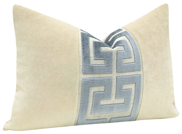 THE LITTLE LUMBAR :: SOCIETY VELVET // CASHMERE + DELFT GREEK TRIM