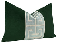THE LITTLE LUMBAR :: SOCIETY VELVET // EMERALD + TURKISH BLUE GREEK TRIM