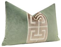 THE LITTLE LUMBAR :: SOCIETY VELVET // EUCALYPTUS + TAUPE GREEK TRIM