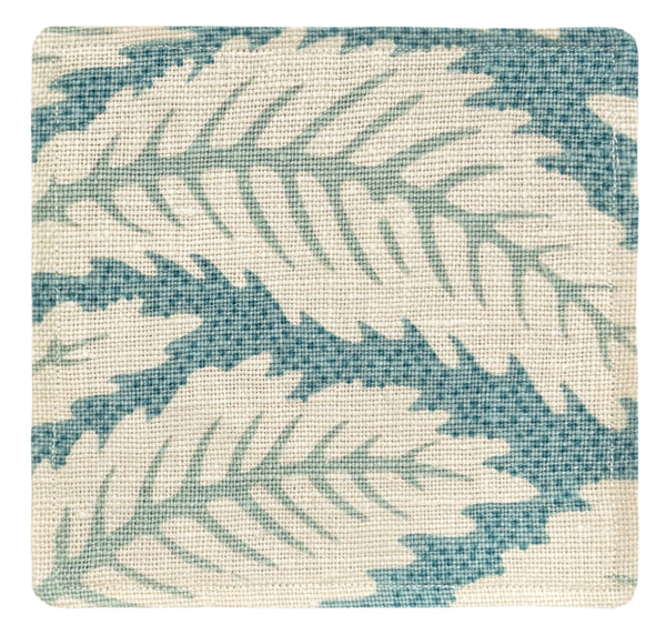 COCKTAIL NAPKINS :: TALAVERA LINEN // AQUA | BRUNSCHWIG & FILS