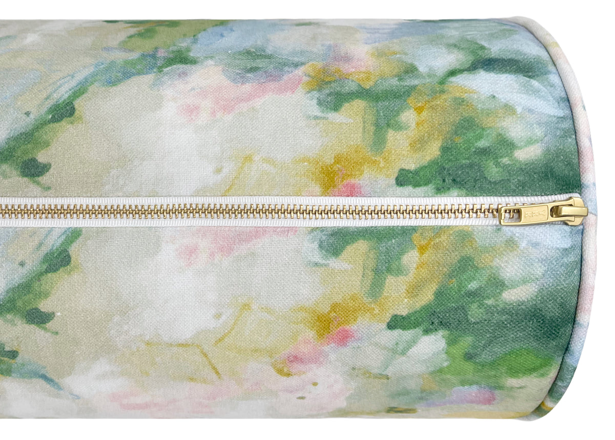 THE BOLSTER :: WATERCOLOR FLORAL // POWDER BLUE
