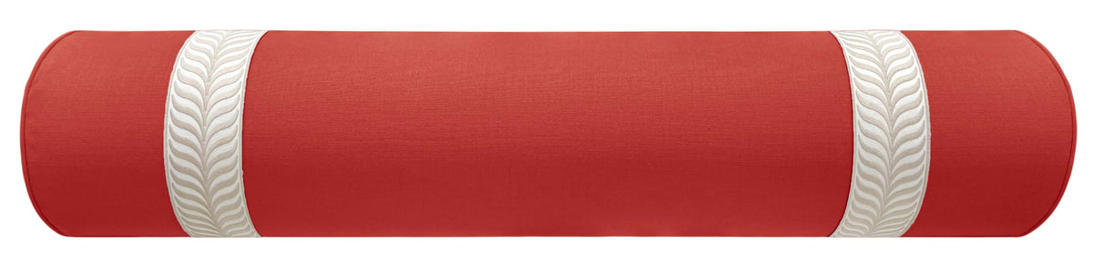 THE BOLSTER :: CLASSIC LINEN // APPLE RED + TRELLIS TRIM // NATURAL