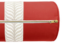 THE BOLSTER :: CLASSIC LINEN // APPLE RED + TRELLIS TRIM // NATURAL