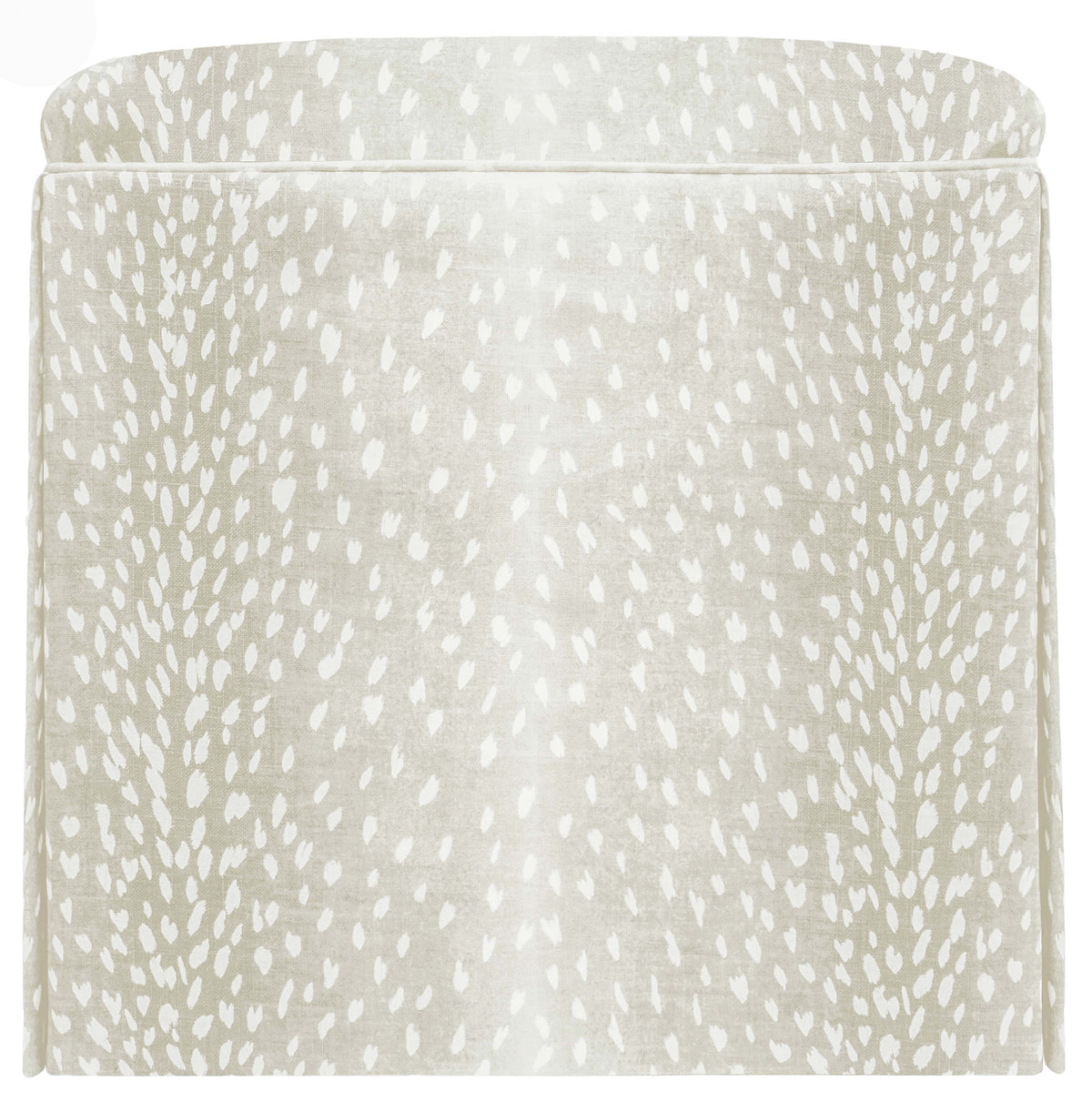 THE SKIRTED OTTOMAN :: ANTELOPE LINEN PRINT // CASHMERE