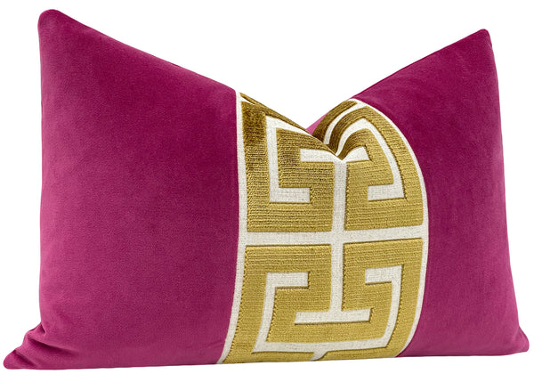 THE LITTLE LUMBAR :: SOCIETY VELVET // CERISE + GREEK TRIM // MARRAKESH GOLD