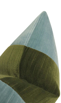 THE LITTLE LUMBAR :: STRIE VELVET // CERULEAN BLUE + OLIVE