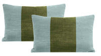 THE LITTLE LUMBAR :: STRIE VELVET // CERULEAN BLUE + OLIVE
