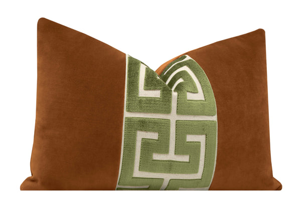 THE LITTLE LUMBAR :: SOCIETY VELVET // COGNAC + OLIVE GREEK TRIM