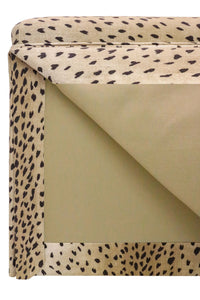 THE SKIRTED OTTOMAN :: ANTELOPE LINEN PRINT // EBONY