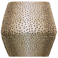 THE SKIRTED OTTOMAN :: ANTELOPE LINEN PRINT // EBONY