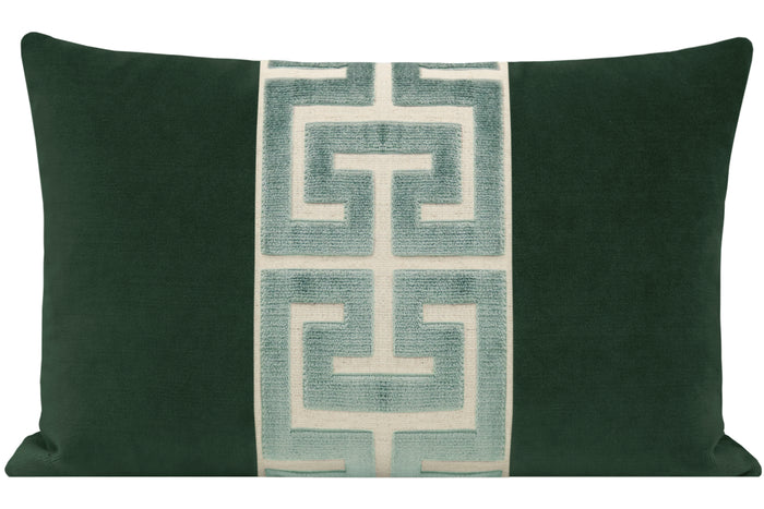 THE LITTLE LUMBAR :: SOCIETY VELVET // EMERALD + TURKISH BLUE GREEK TRIM