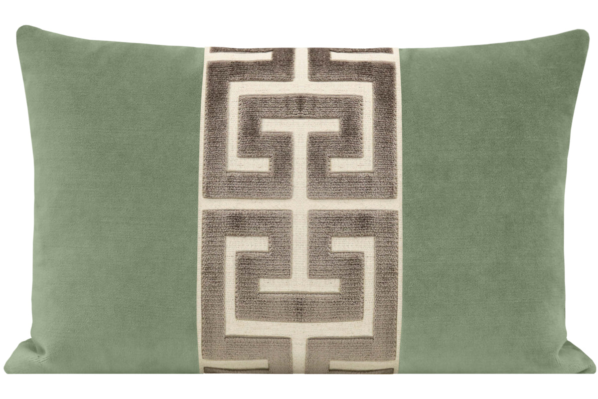 THE LITTLE LUMBAR :: SOCIETY VELVET // EUCALYPTUS + TAUPE GREEK TRIM