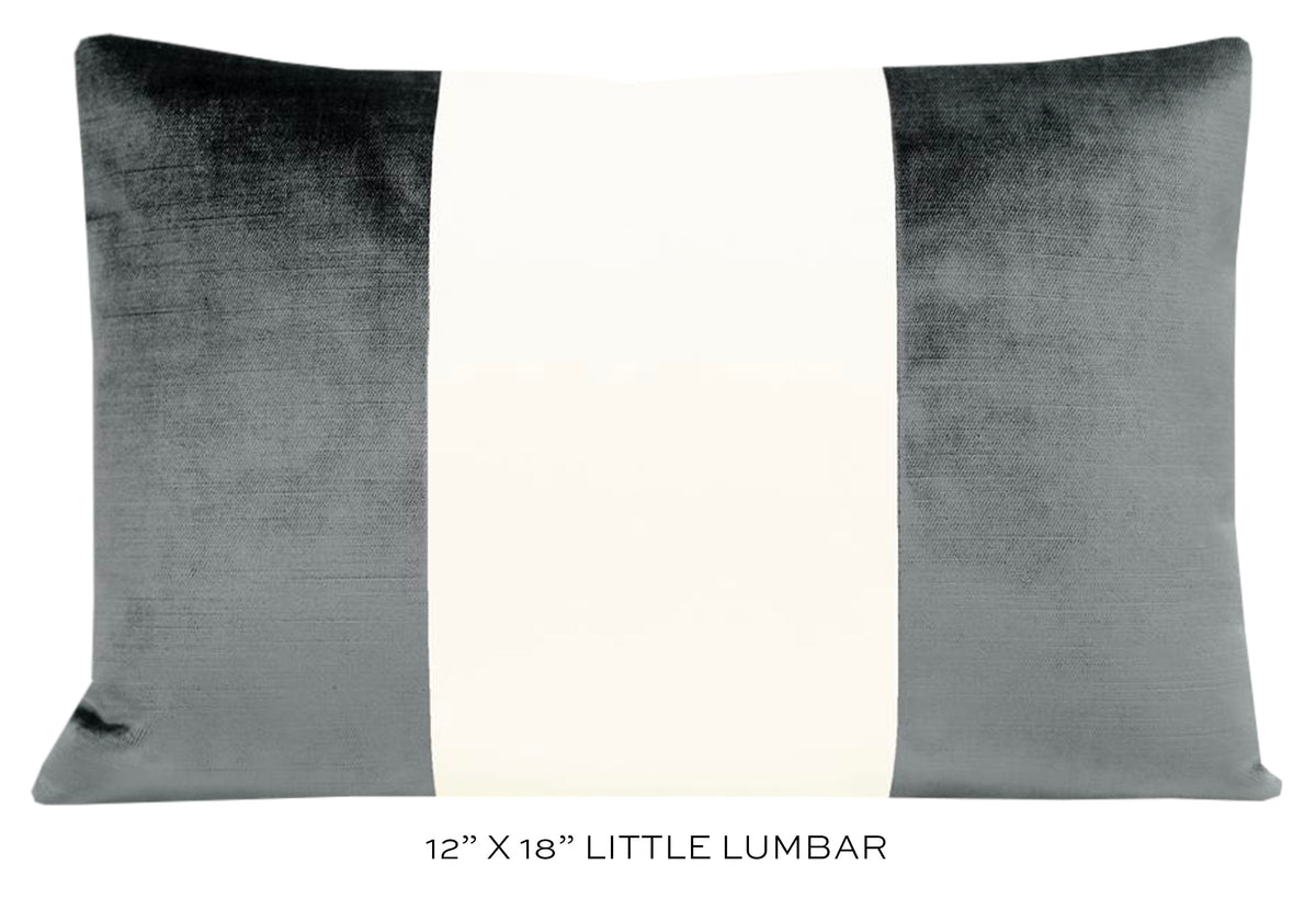 PANEL COLORBLOCK :: FAUX SILK VELVET // GRAPHITE + ALABASTER SILK