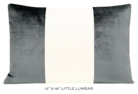 PANEL COLORBLOCK :: FAUX SILK VELVET // GRAPHITE + ALABASTER SILK
