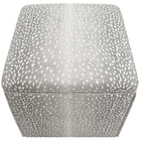 THE SKIRTED OTTOMAN :: ANTELOPE LINEN PRINT // GREY