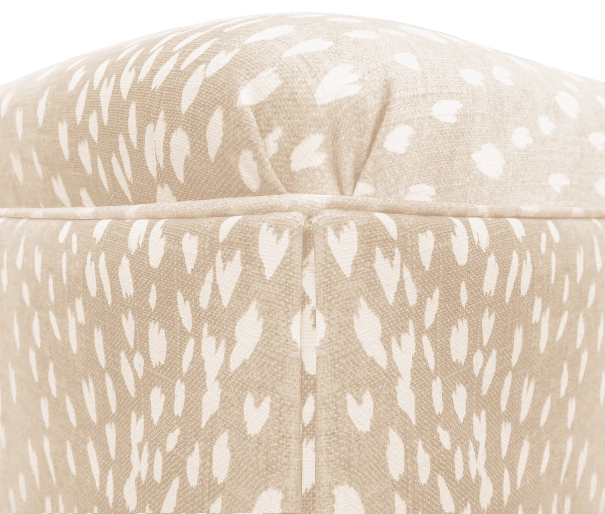 THE SKIRTED OTTOMAN :: ANTELOPE LINEN PRINT // CAMEO