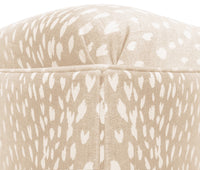 THE SKIRTED OTTOMAN :: ANTELOPE LINEN PRINT // CAMEO