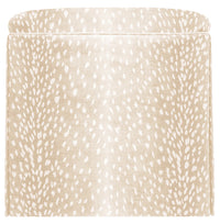 THE SKIRTED OTTOMAN :: ANTELOPE LINEN PRINT // CAMEO