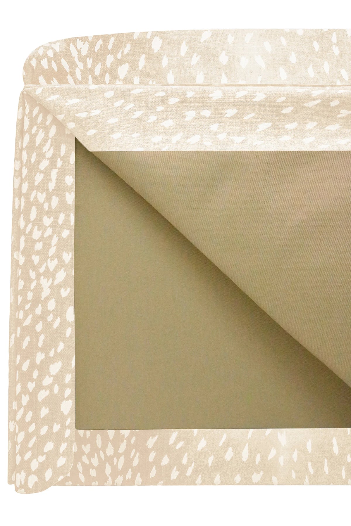THE SKIRTED OTTOMAN :: ANTELOPE LINEN PRINT // CAMEO