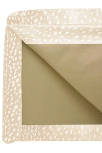 THE SKIRTED OTTOMAN :: ANTELOPE LINEN PRINT // CAMEO