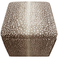 THE SKIRTED OTTOMAN :: ANTELOPE LINEN PRINT // MOCHA