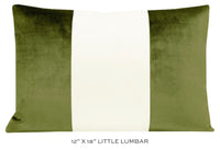 PANEL COLORBLOCK :: FAUX SILK VELVET // OLIVE + ALABASTER SILK