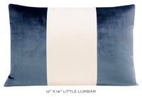 PANEL COLORBLOCK :: FAUX SILK VELVET // PRUSSIAN BLUE + ALABASTER SILK