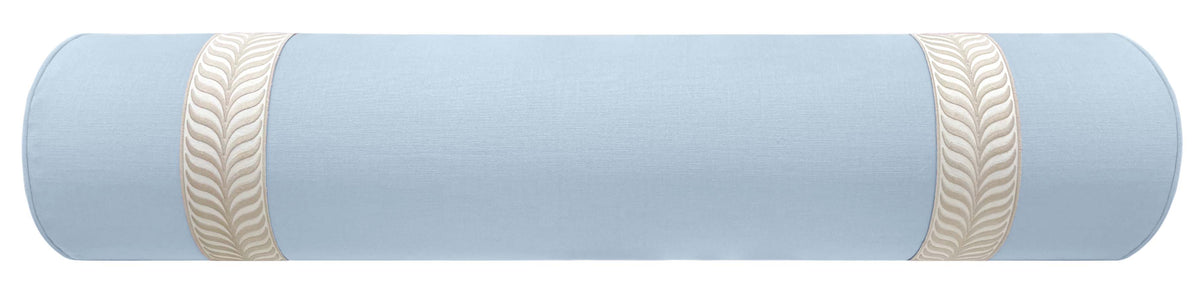 THE BOLSTER :: CLASSIC LINEN // POWDER BLUE +  TRELLIS TRIM // NATURAL