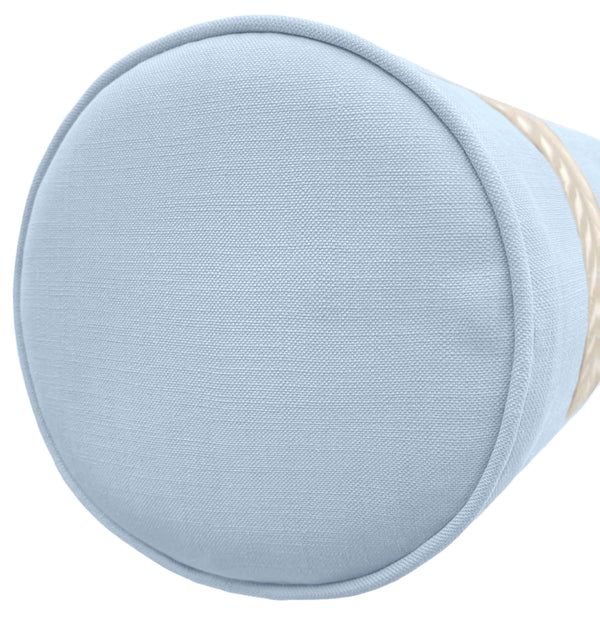THE BOLSTER :: CLASSIC LINEN // POWDER BLUE +  TRELLIS TRIM // NATURAL