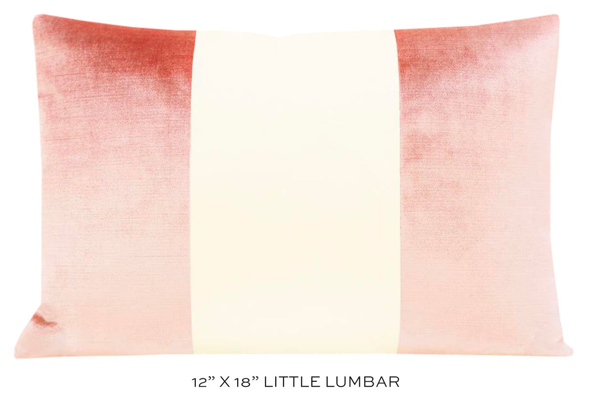 PANEL COLORBLOCK :: FAUX SILK VELVET // PINK PEONY + ALABASTER SILK