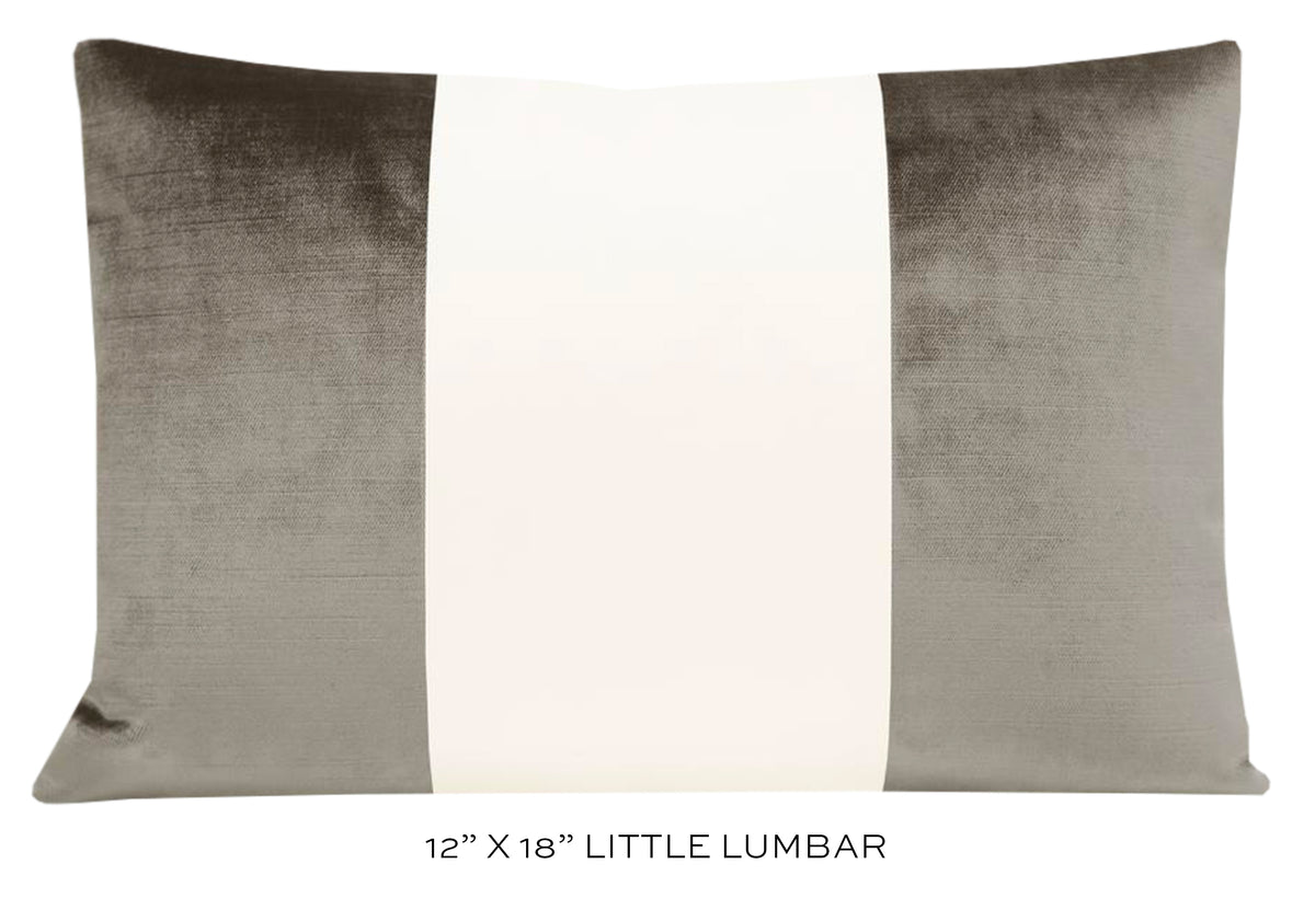 PANEL COLORBLOCK :: FAUX SILK VELVET // QUARTZ + ALABASTER SILK