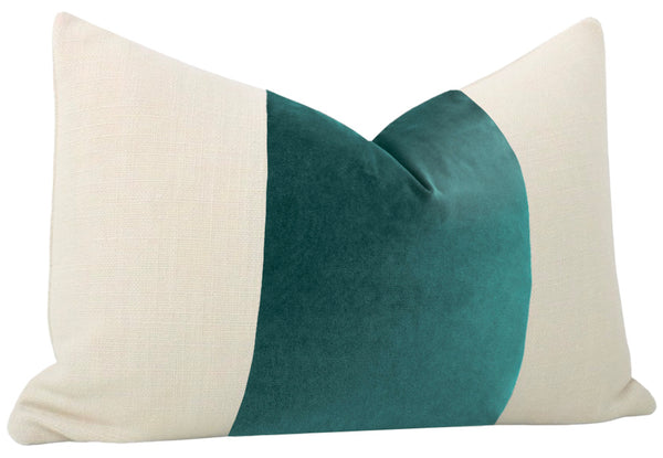 FINAL SALE : PANEL :: 12" X 18" SOCIETY VELVET // PEACOCK PILLOW COVER