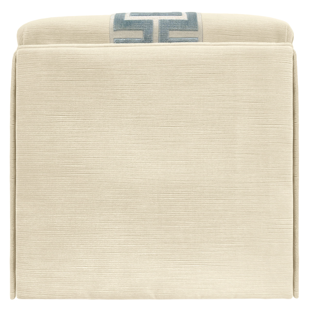 THE SKIRTED OTTOMAN :: STRIE VELVET // CASHMERE + GREEK TRIM // DELFT
