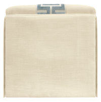 THE SKIRTED OTTOMAN :: STRIE VELVET // CASHMERE + GREEK TRIM // DELFT