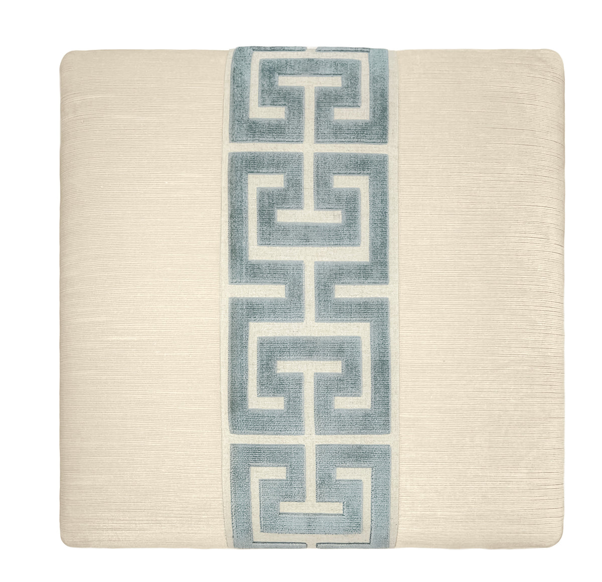 THE SKIRTED OTTOMAN :: STRIE VELVET // CASHMERE + GREEK TRIM // DELFT