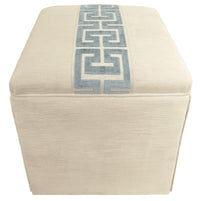 THE SKIRTED OTTOMAN :: STRIE VELVET // CASHMERE + GREEK TRIM // DELFT