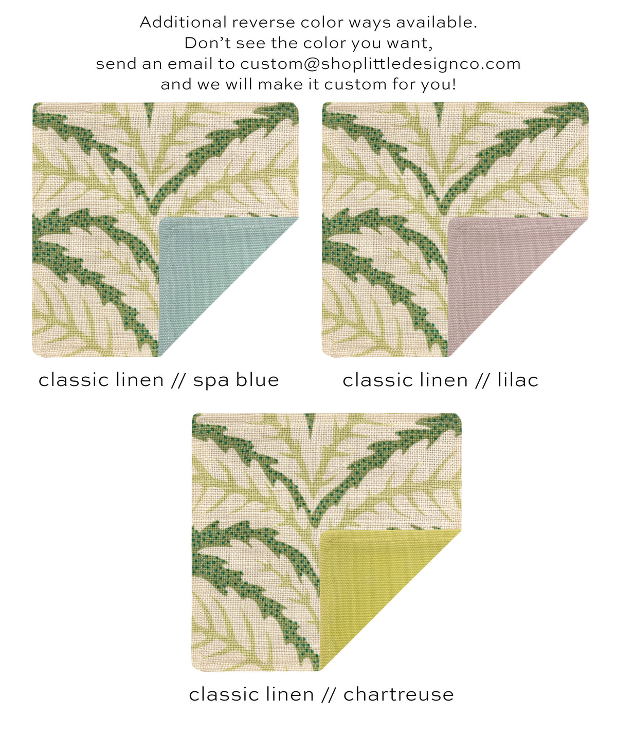 COCKTAIL NAPKINS :: TALAVERA LINEN // LEAF | BRUNSCHWIG & FILS