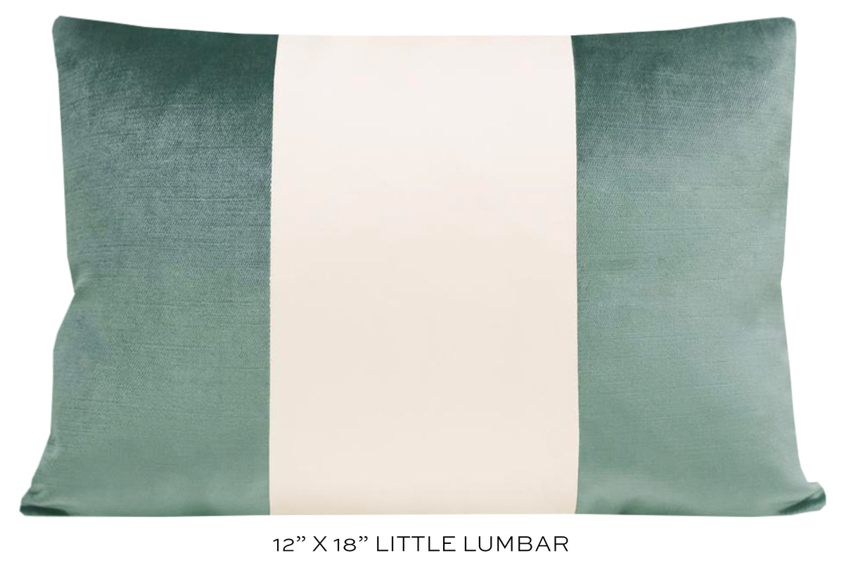 PANEL COLORBLOCK :: FAUX SILK VELVET // TURKISH BLUE + ALABASTER SILK