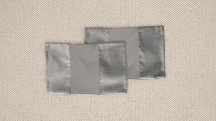 PAIR OF 12" X 18" PANEL MONOCHROMATIC :: FAUX SILK VELVET // FRENCH GREY [SUMMER SALE]
