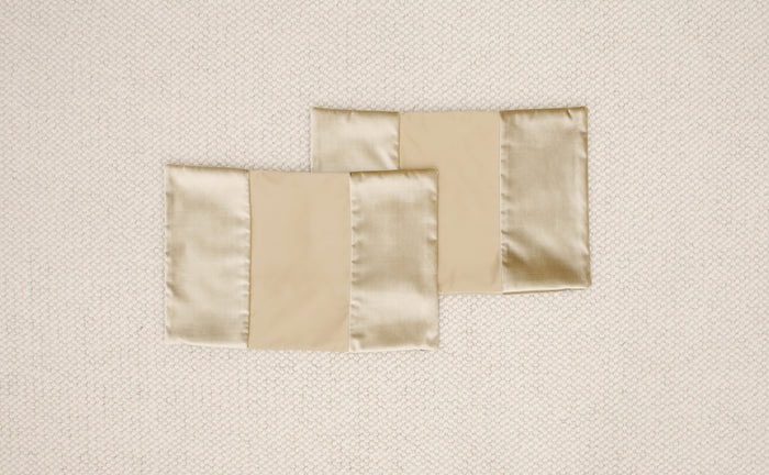 PAIR OF 12" X 18" PANEL MONOCHROMATIC :: FAUX SILK VELVET // CHAMPAGNE [SUMMER SALE]