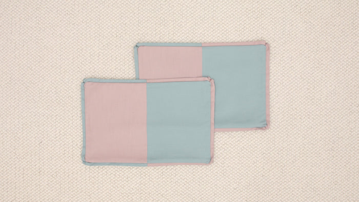 PAIR OF 12" X 18" THE DUET :: CLASSIC LINEN // LILAC + SPA BLUE [SUMMER SALE]