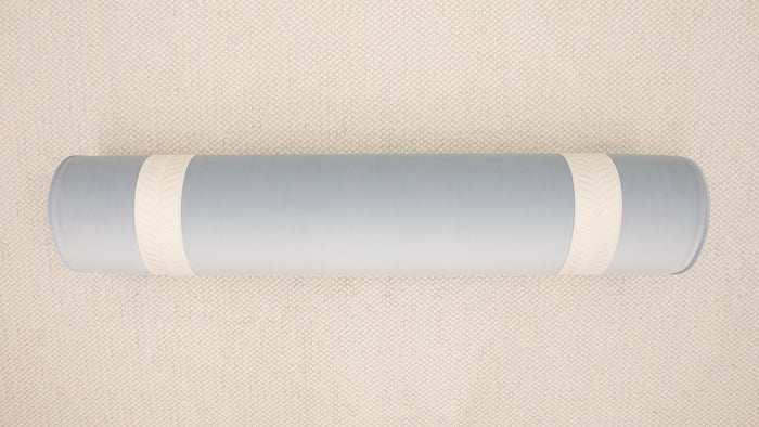 9" X 48" BOLSTER : MELROSE VELVET // MIST WITH TRELLIS TRIM | SUMMER SALE