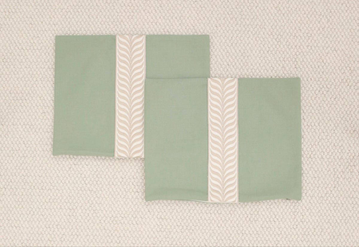 PAIR OF 12" X 18" CLASSIC LINEN // EUCALYPTUS + TRELLIS TRIM // NATURAL | SUMMER SALE