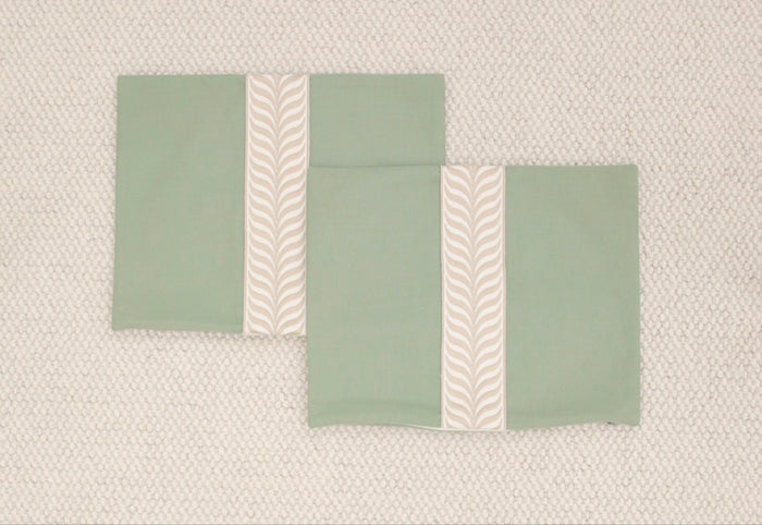 PAIR OF 12" X 18" CLASSIC LINEN // EUCALYPTUS + TRELLIS TRIM // NATURAL | SUMMER SALE