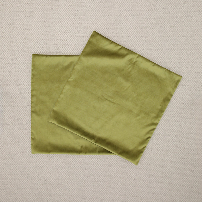 PAIR OF 24" FAUX SILK VELVET // CHARTREUSE