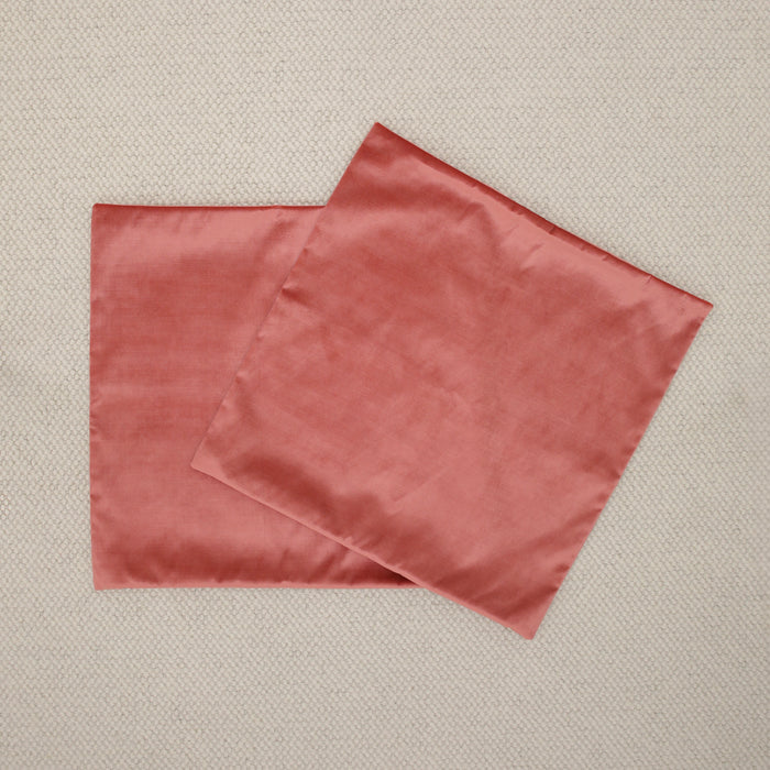 PAIR OF 24" FAUX SILK VELVET // FLAMINGO