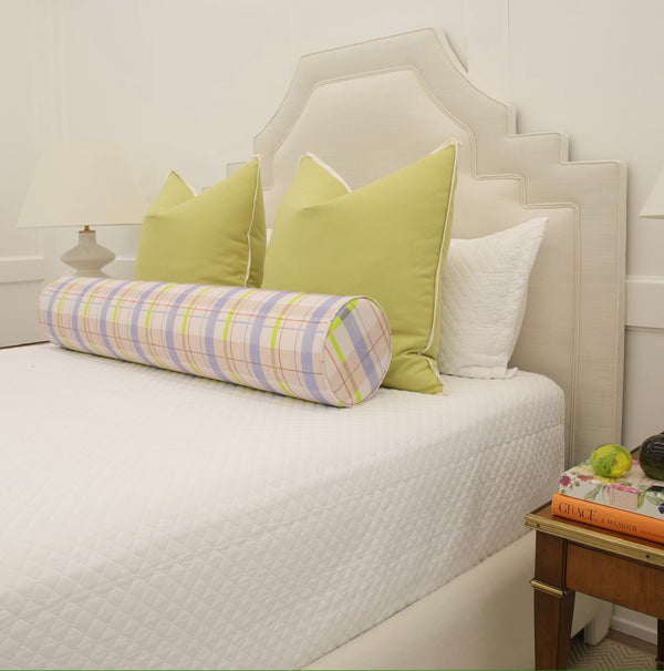 9" X 48" BOLSTER : PLAID // GRAPE | TEIL TEXTILES [SPRING SALE]