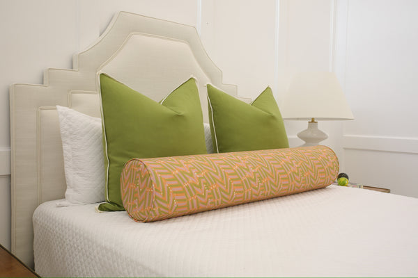 9" X 48" BOLSTER : V DOTS // AUTUMN | TEIL TEXTILES [SPRING SALE]