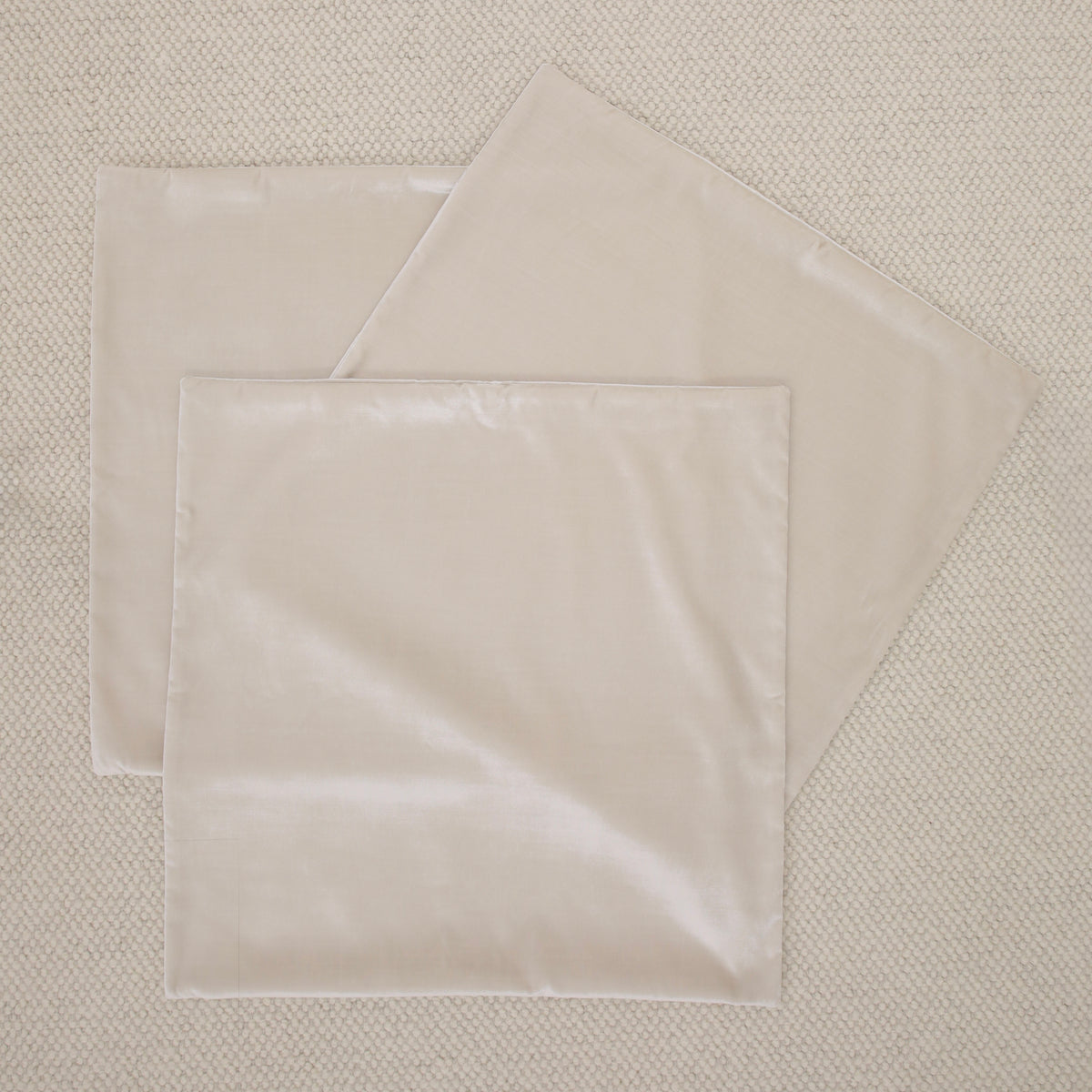 SET OF 26" FAUX SILK VELVET // ALABASTER