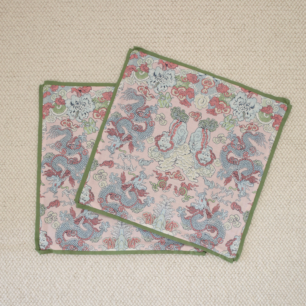 PAIR OF 22" MAGIC MOUNTAIN DRAGON // BLUSH + CLOVER BUTTERFLY FLANGE | SCHUMACHER